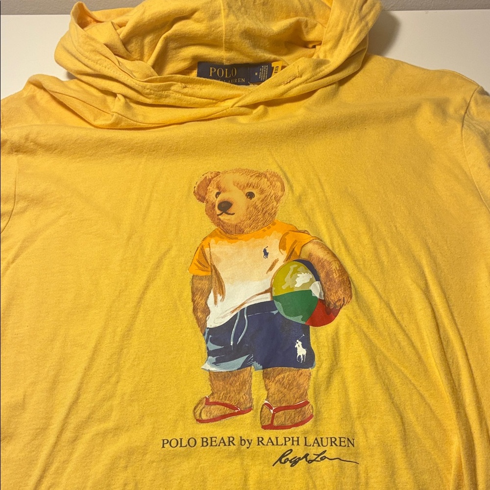 Ralph Lauren Yellow Polo Bear Graphic Hoodie